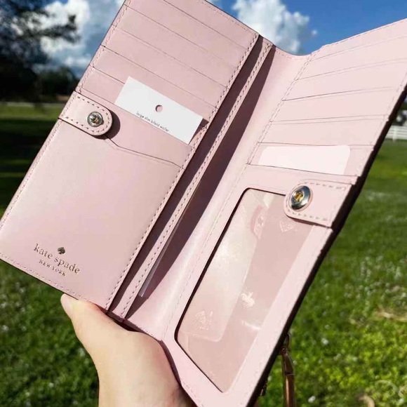 NWT Kate Spade Large Bifold Wallet Pink Dot - Picture 6 of 7